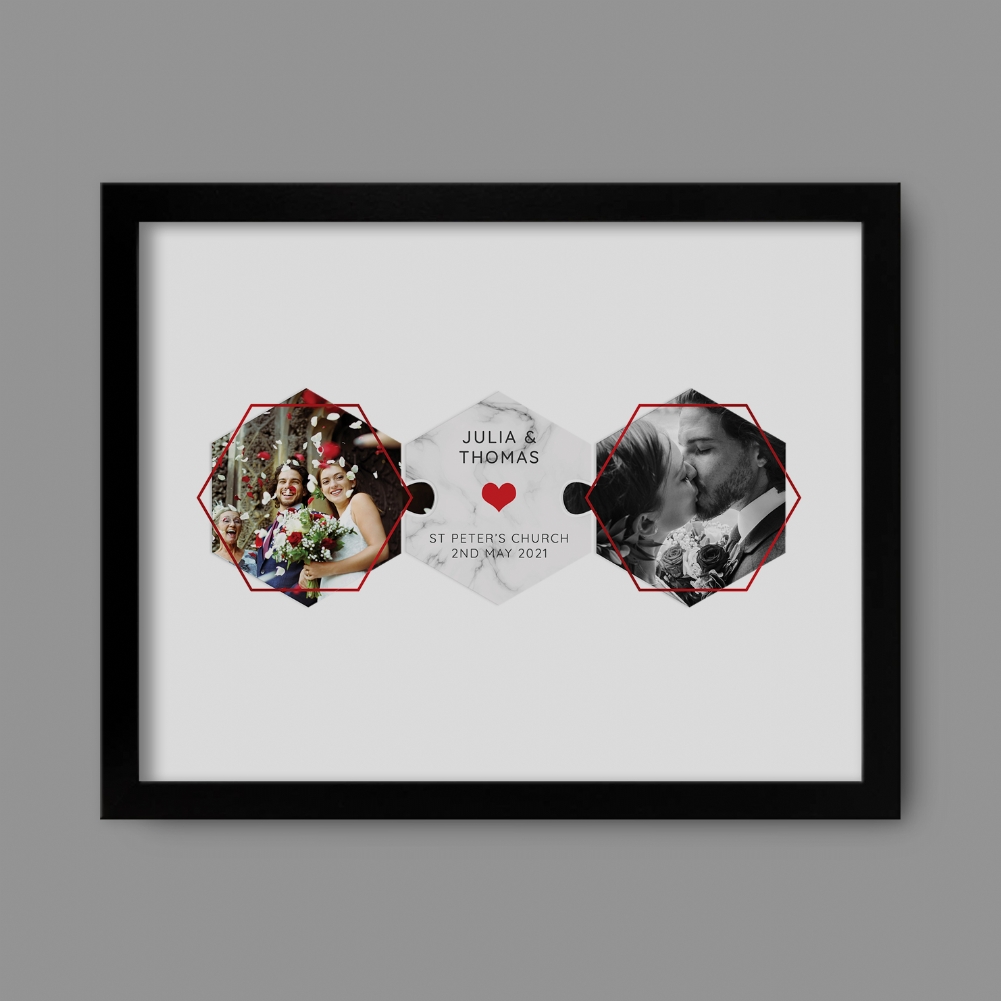 Fmad Pmc Black Personalised Anniversary Jigsaw Photo Poster ( Frame)