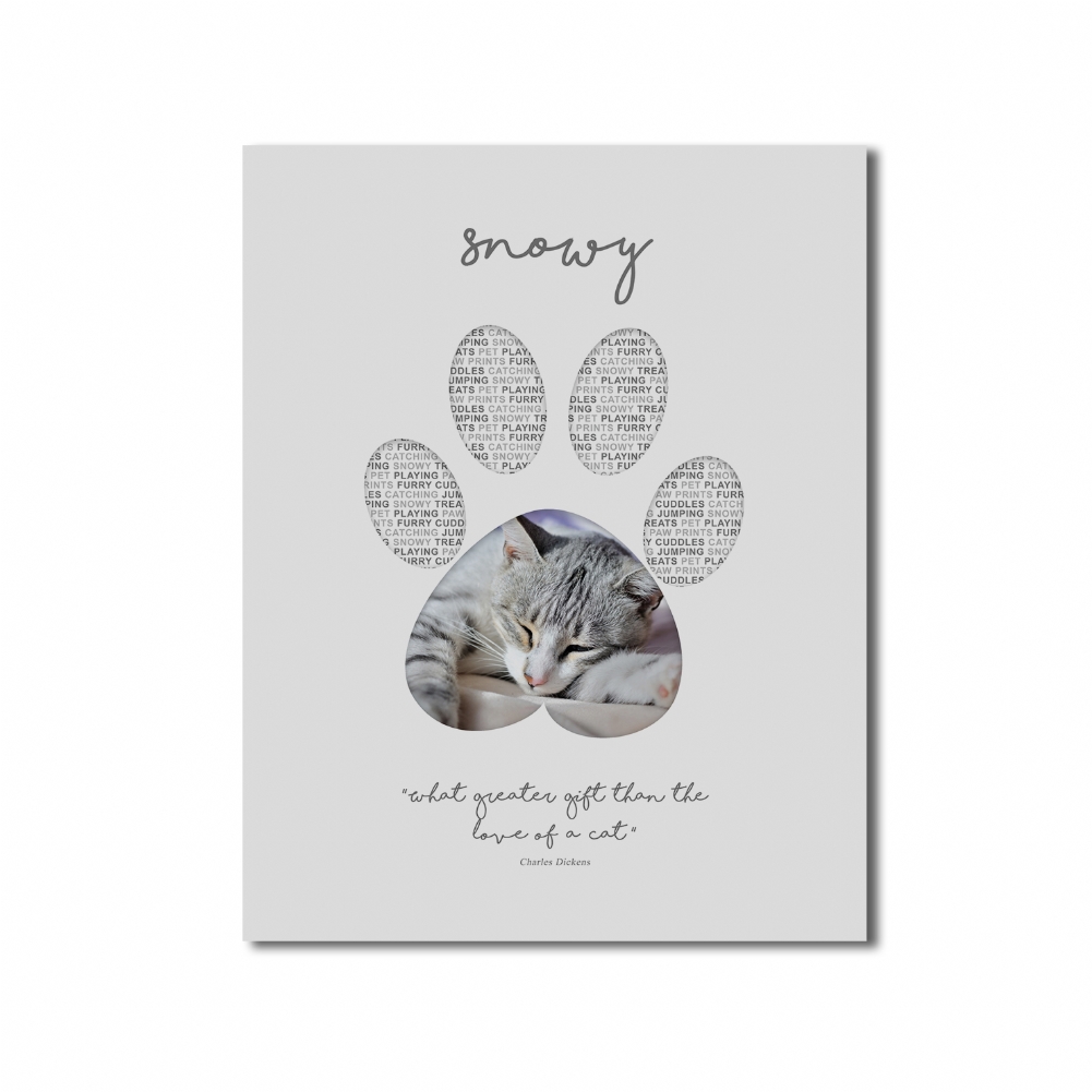 Fmad Pmc Personalised Photo Cat Paw Print (Poster Only)