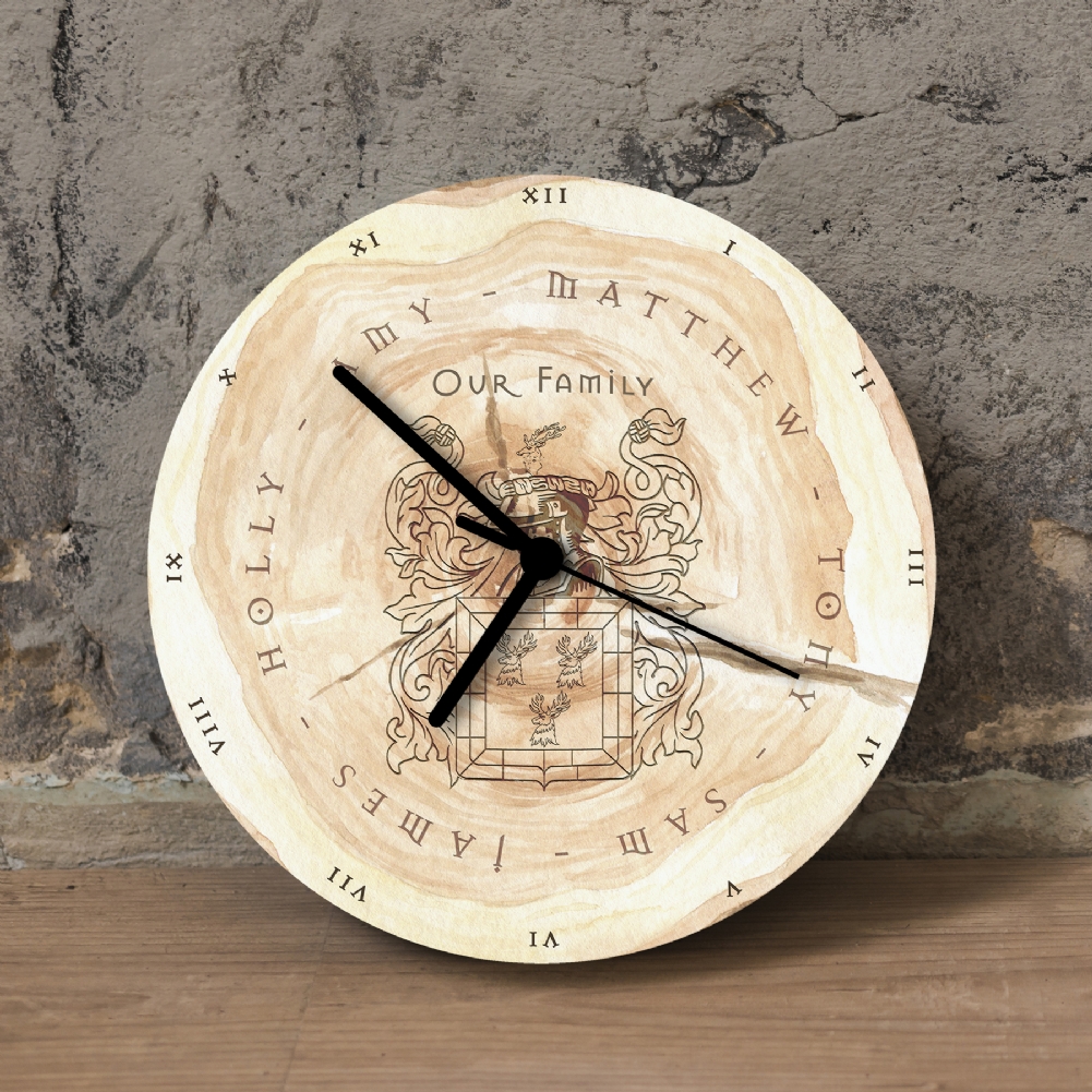 Fmad Pmc Personalised Family Tree Coat Of Arms Clock