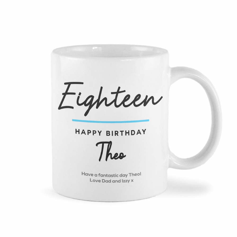 Fmad Pmc Blue/Green/Grey Personalised Classy 18Th Birthday Mug