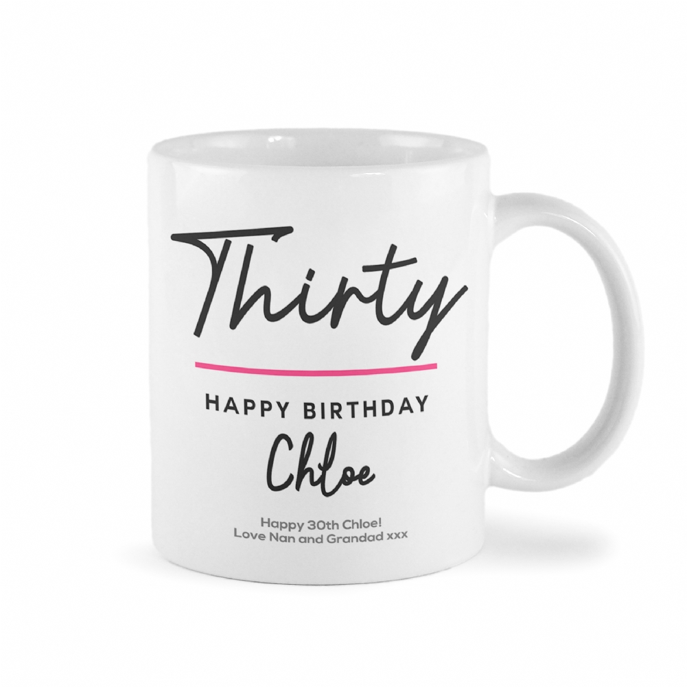 Fmad Pmc Blue/Green/Grey Personalised Classy 30Th Birthday Mug