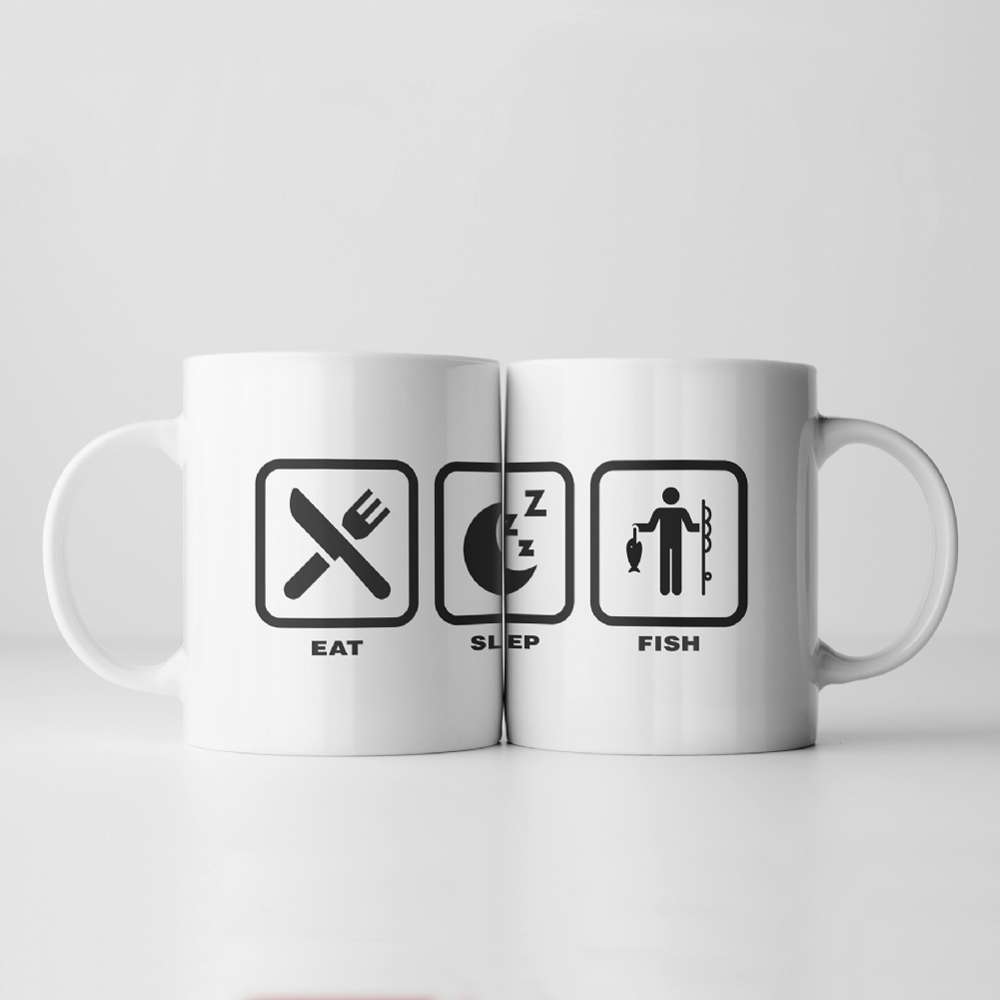 Fmad Pmc Eat, Sleep,… Icon Mugs (Fish)