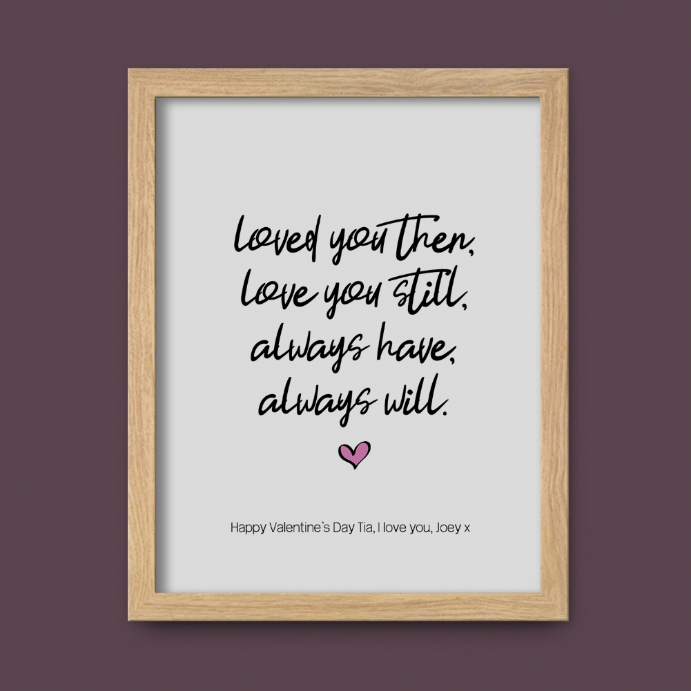 Fmad Pmc Red/Gold/Silver Personalised Always Love You Print (Oak Frame)