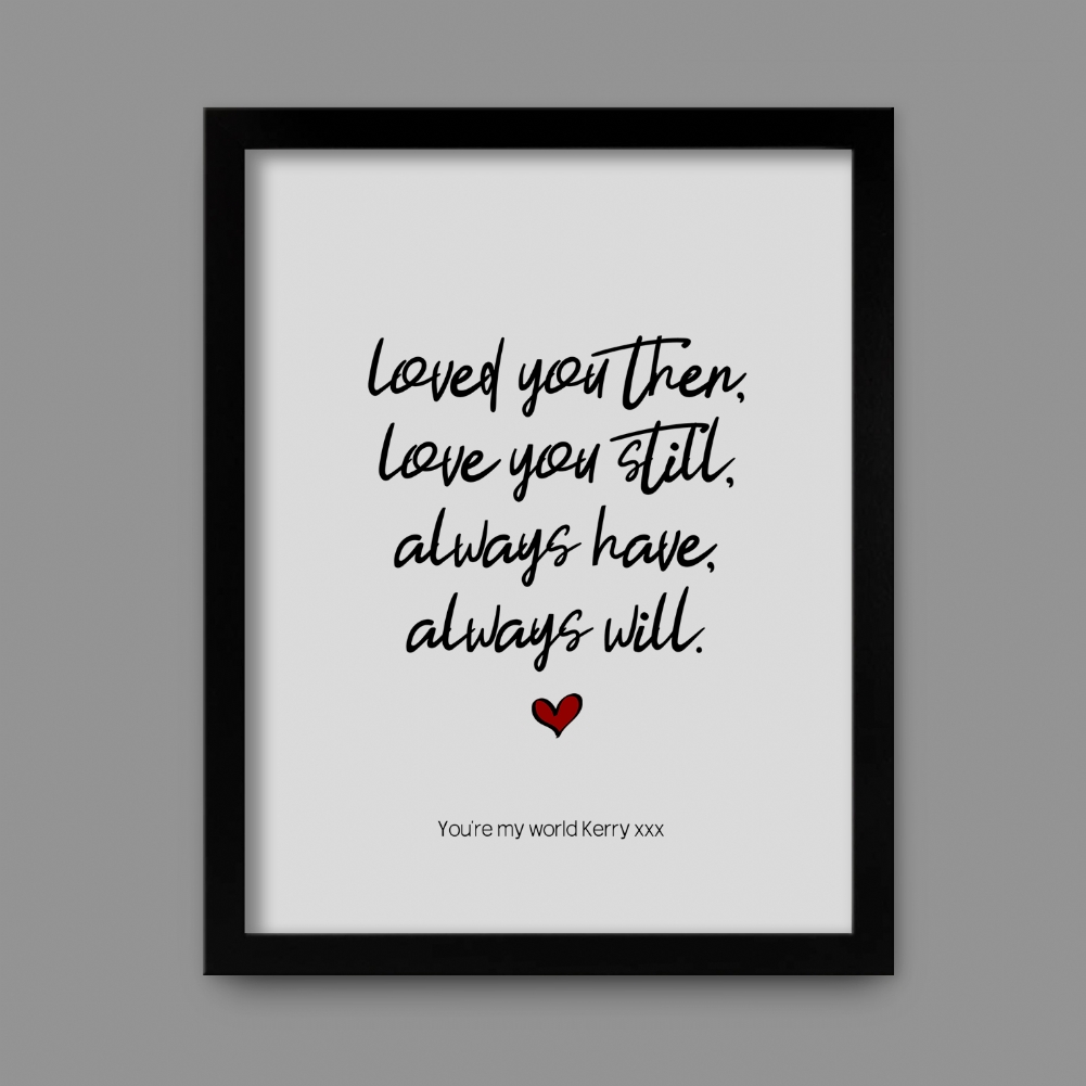 Fmad Pmc Black Personalised Always Love You Print ( Frame)