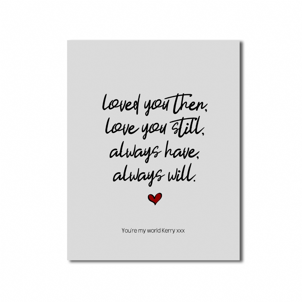 Fmad Pmc Red/Gold/Silver Personalised Always Love You Print (Poster Only)