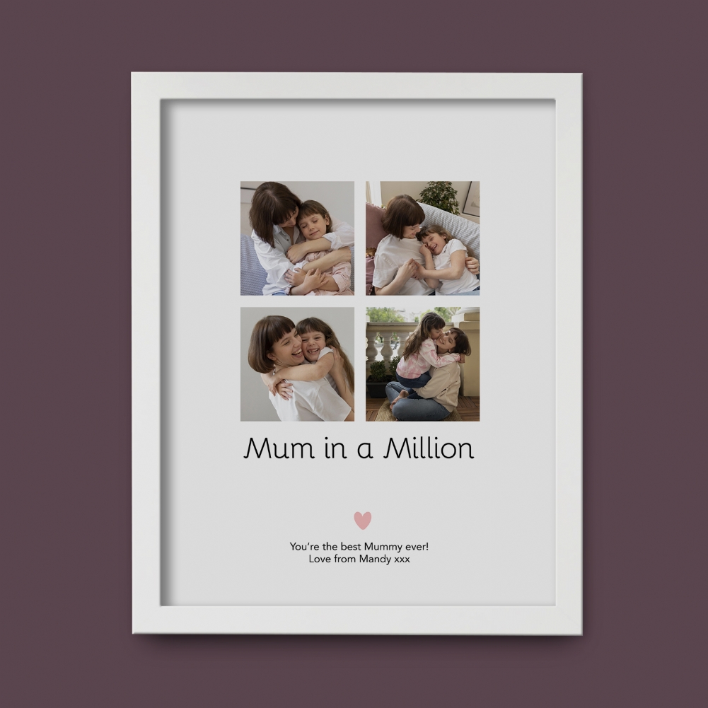 Fmad Pmc White Personalised Mum In A Million Photo Print ( Frame)