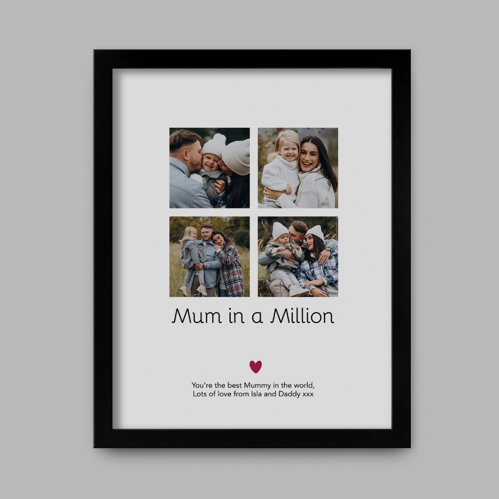 Fmad Pmc Black Personalised Mum In A Million Photo Print ( Frame)