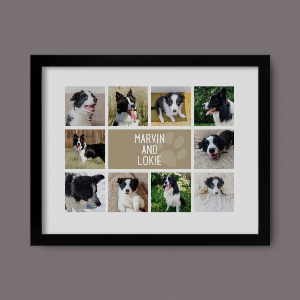Fmad Pmc Black Personalised Dog Photo Collage Print ( Frame)