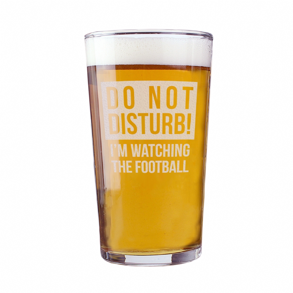 Personalised Memento Co Do Not Disturb Football Beer Glass