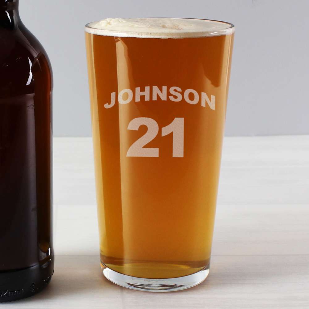 Personalised Memento Co Personalised Football Shirt Pint Glass