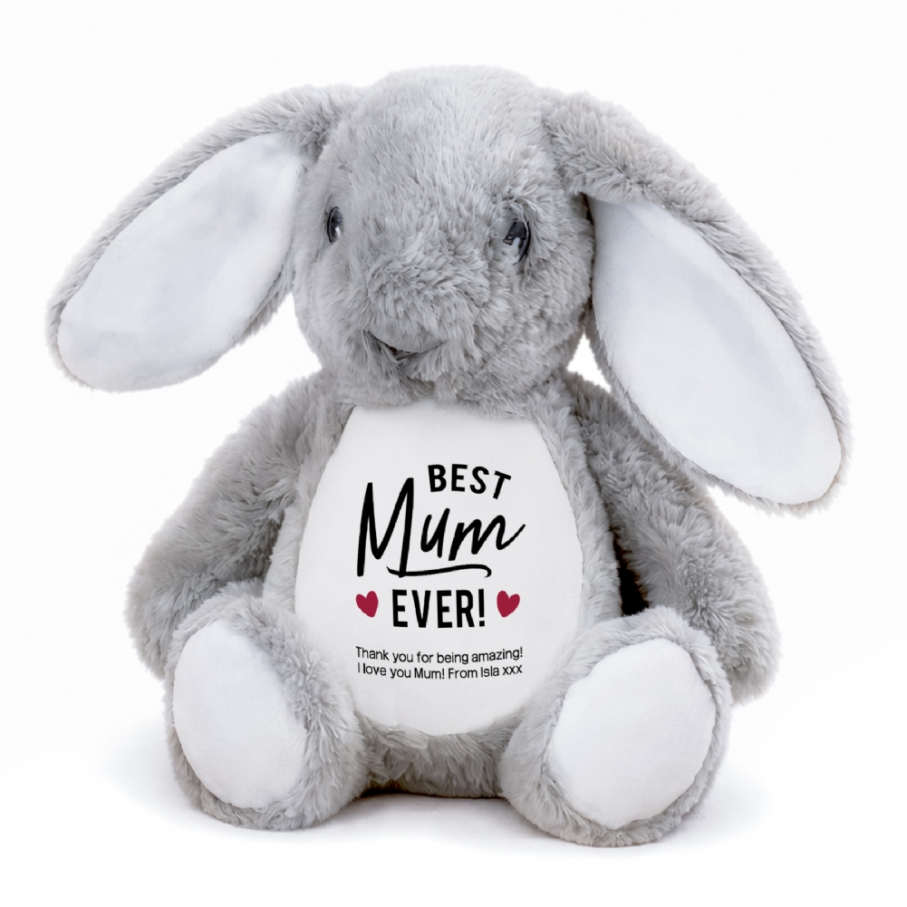 Fmad Pmc Black/Pink/Purple Personalised Best Mum Ever Bunny Teddy