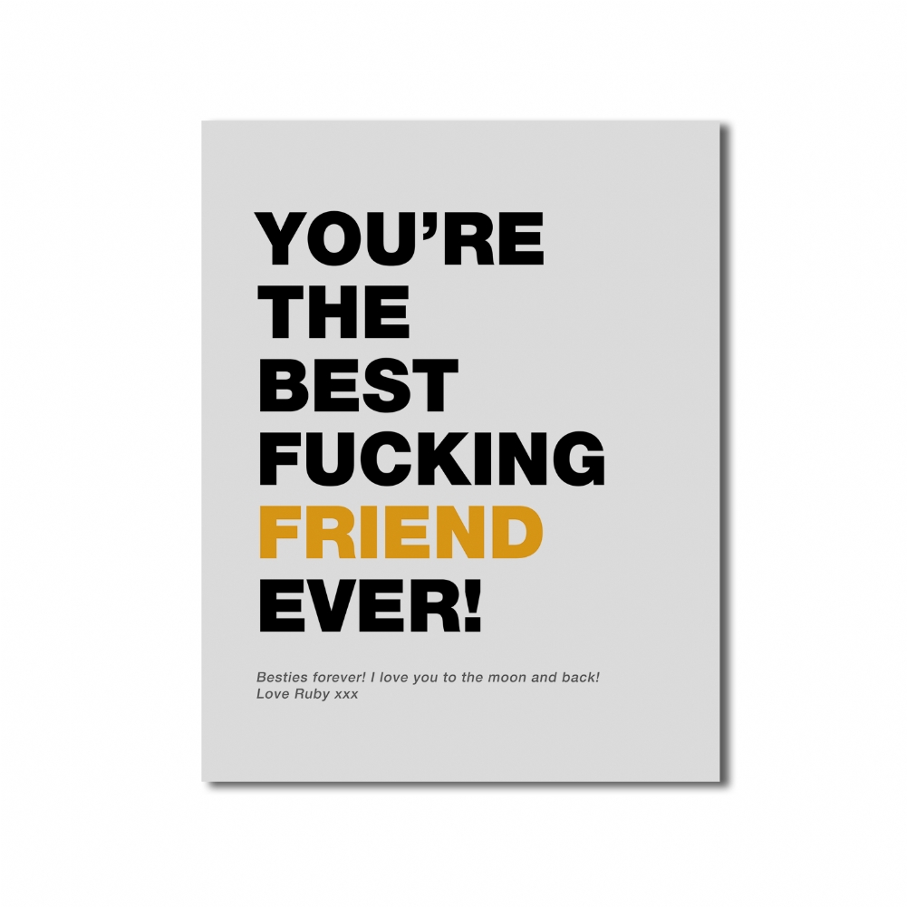 Fmad Pmc Personalised Best Fucking Friend Ever Print With Frame Options (Poster Only)