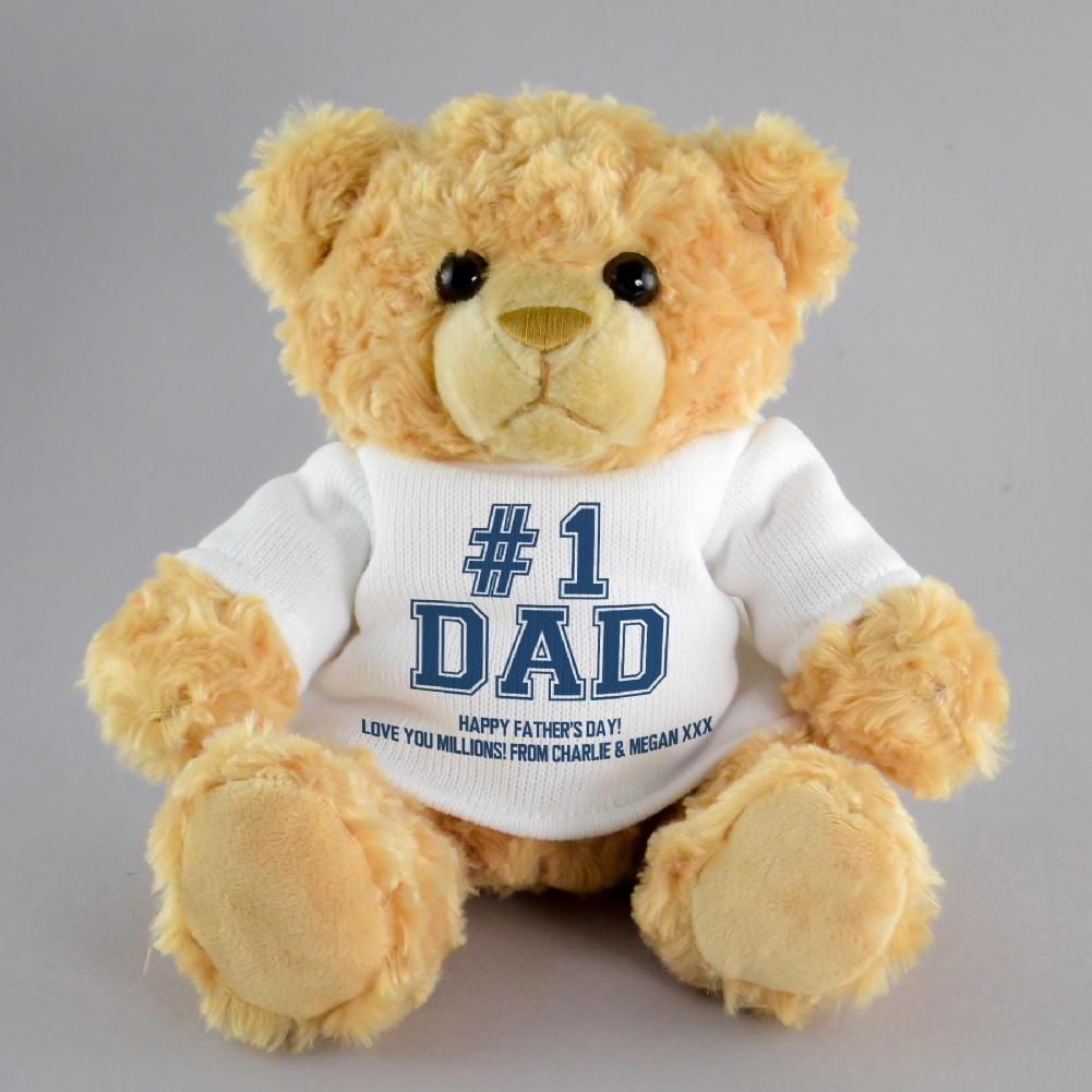Fmad Pmc Red/Blue/Green Personalised #1 Dad Teddy Bear