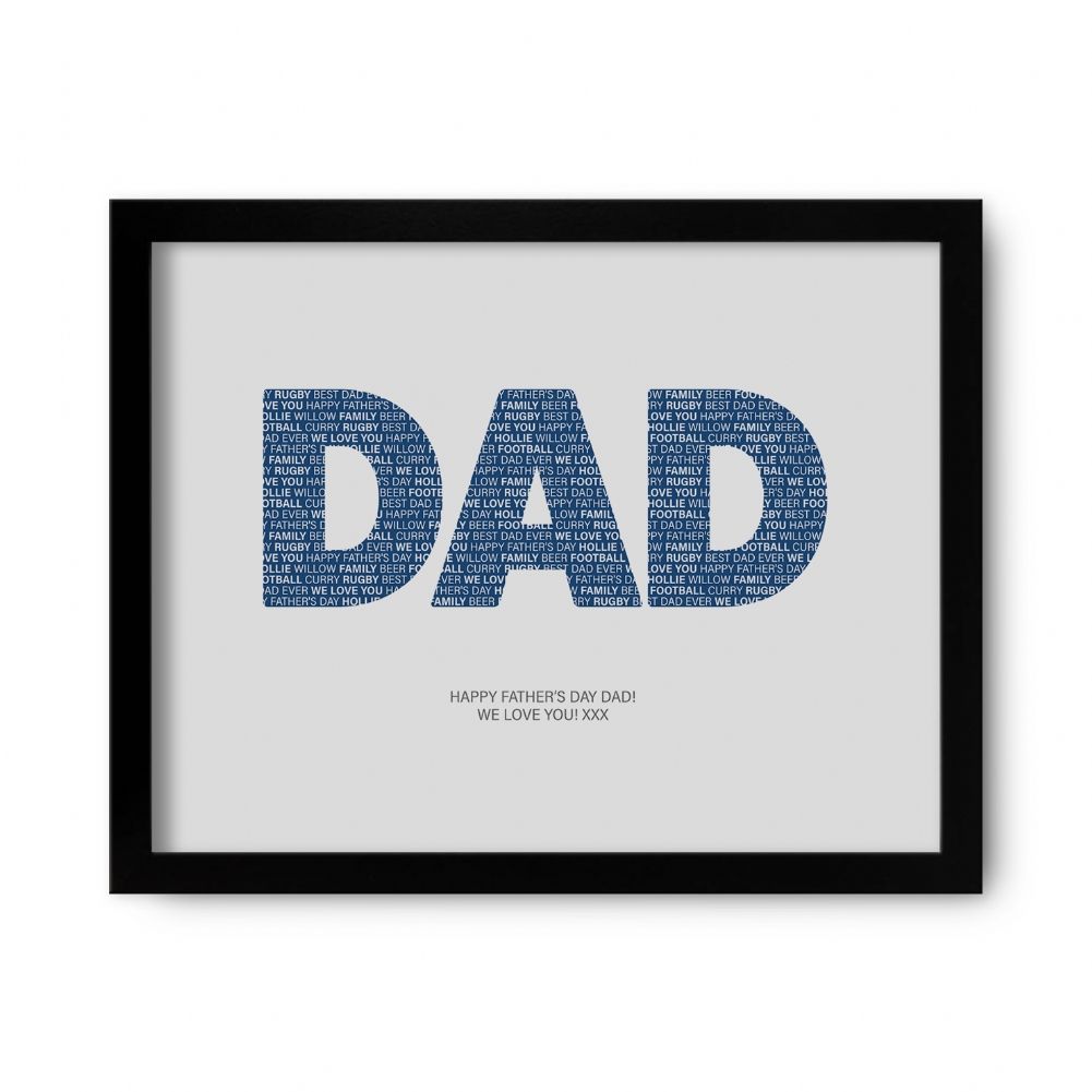 Fmad Pmc White/Blue/Grey Personalised Things Dad Loves Print