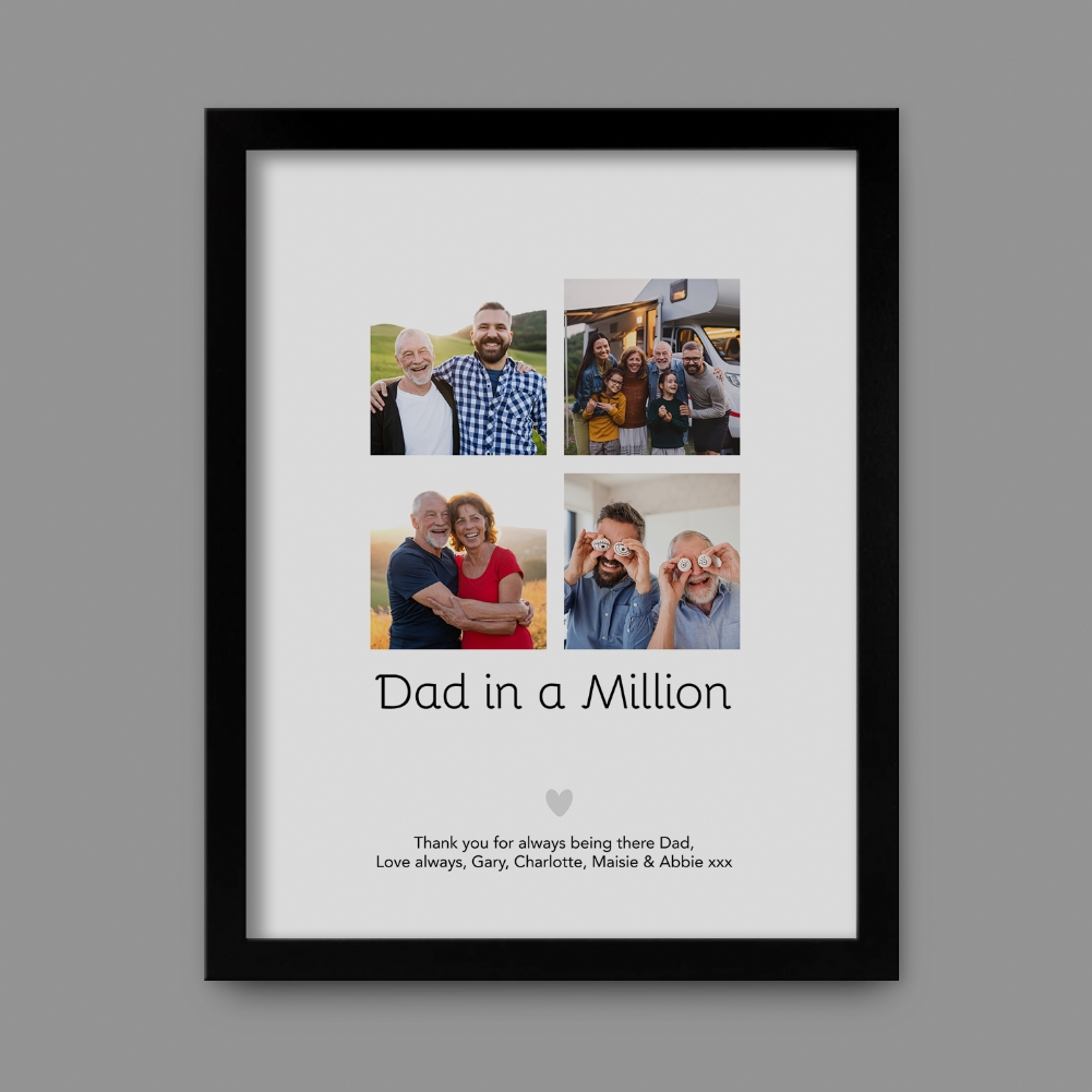 Fmad Pmc Black Personalised Dad In A Million Photo Print ( Frame)