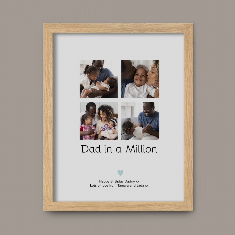 Fmad Pmc Personalised Dad In A Million Photo Print (Oak Frame)