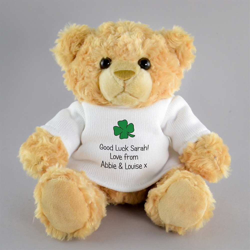 Fmad Pmc White Personalised Good Luck Teddy Bear