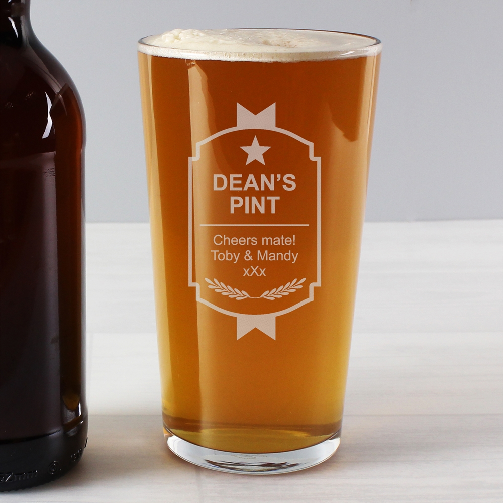 Personalised Memento Co Personalised Your Name Pint Glass