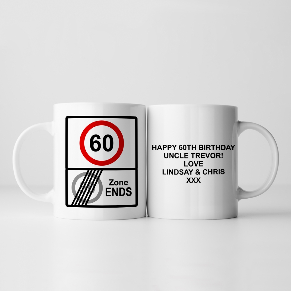 Fmad Pmc Personalised Zone Ends 60Th Birthday Mug
