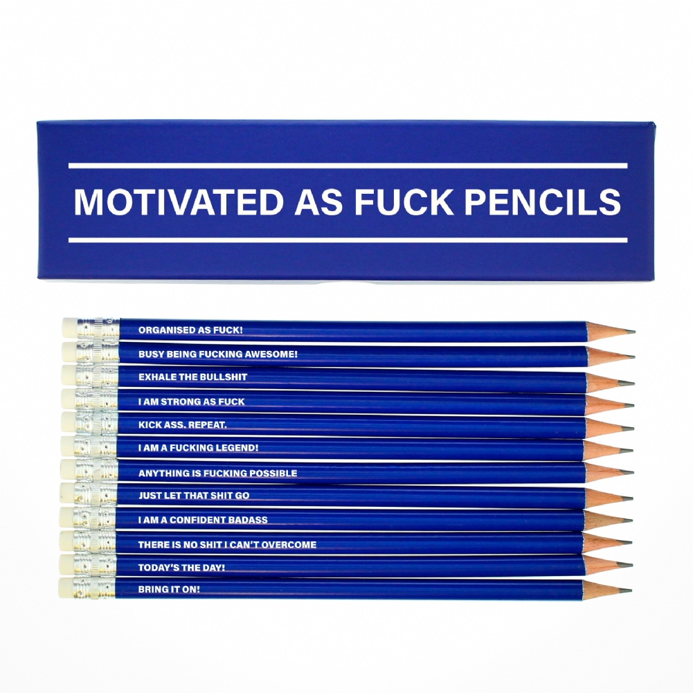 Fmad Pmc Blue/Pink Motivated As Fuck - Boxed Pencil Sets