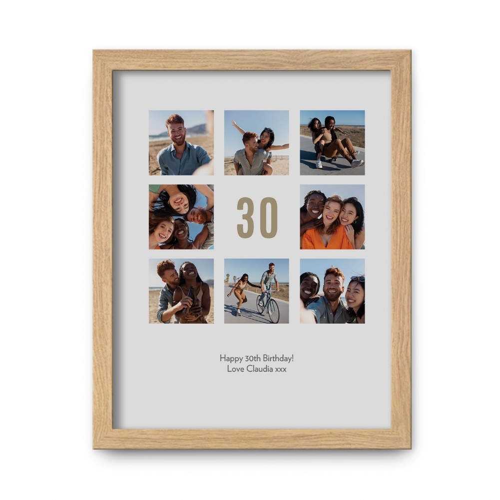 Fmad Pmc Black/Gold/Silver Personalised 30Th Birthday Photo Prints