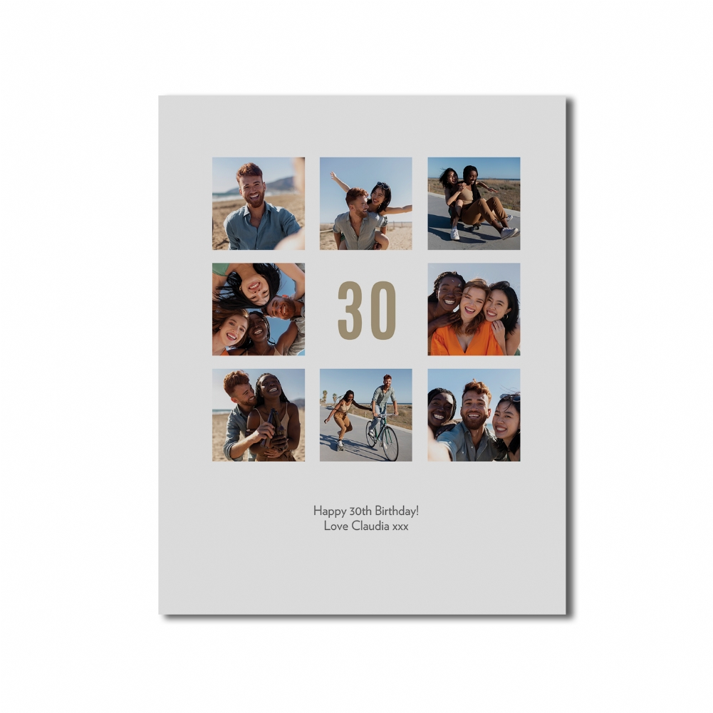 Fmad Pmc Black/Gold/Silver Personalised 30Th Birthday Photo Prints (Poster Only)