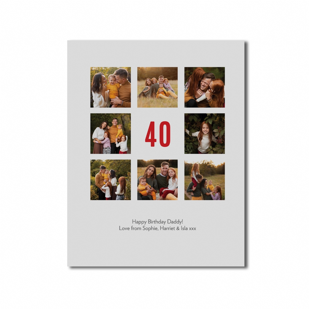 Fmad Pmc Black/Gold/Silver Personalised 40Th Birthday Photo Prints (Poster Only)