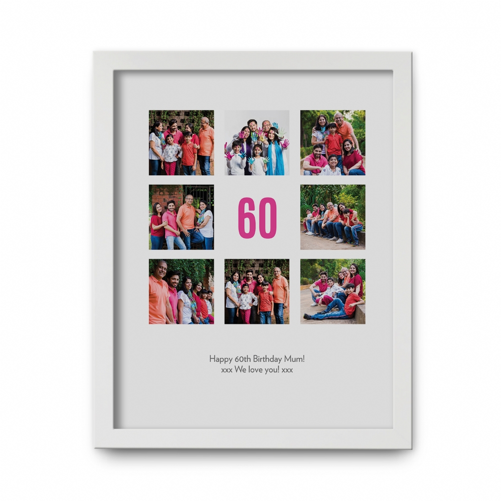 Fmad Pmc Black/Gold/Silver Personalised 60Th Birthday Photo Prints