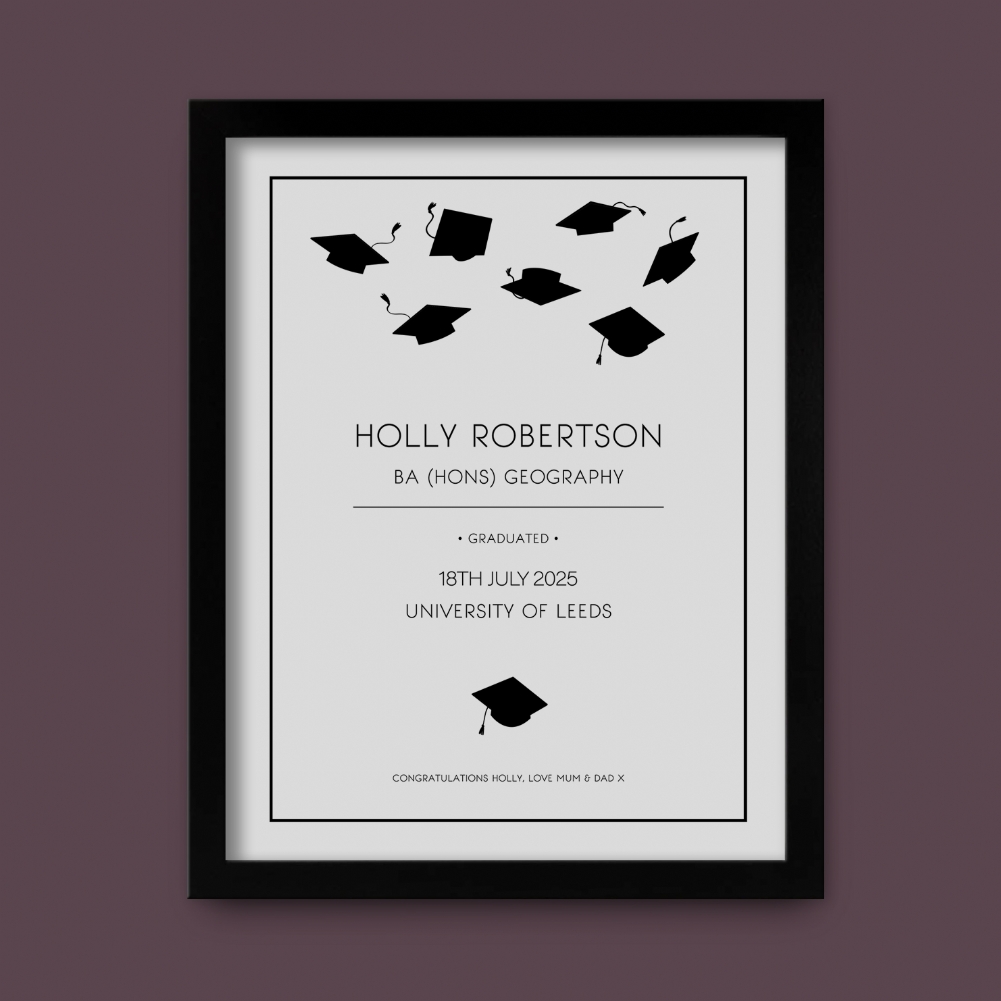 Fmad Pmc Black Personalised Graduation Certificate Prints ( Frame)