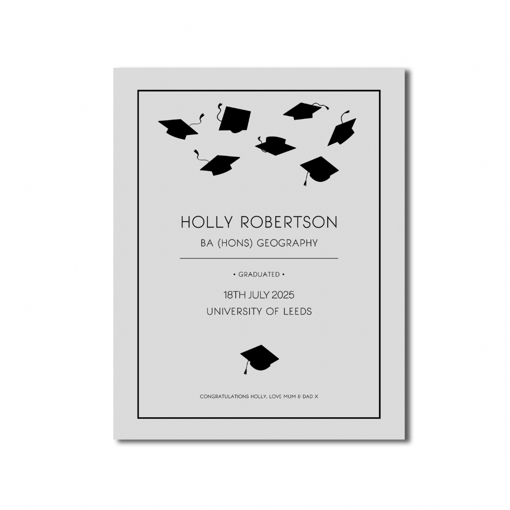 Fmad Pmc Gold/White Personalised Graduation Certificate Prints (Poster Only)