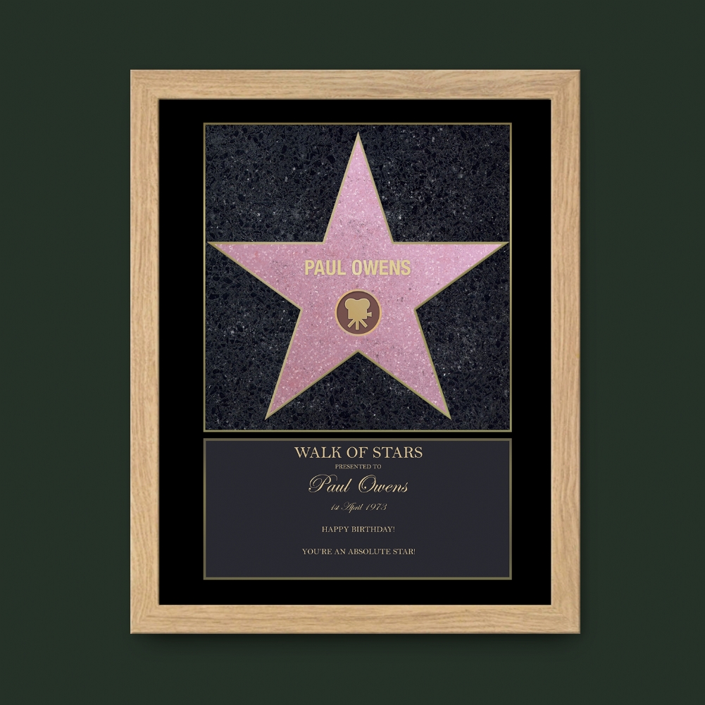 Fmad Pmc Personalised Walk Of Stars Print (Oak Frame)