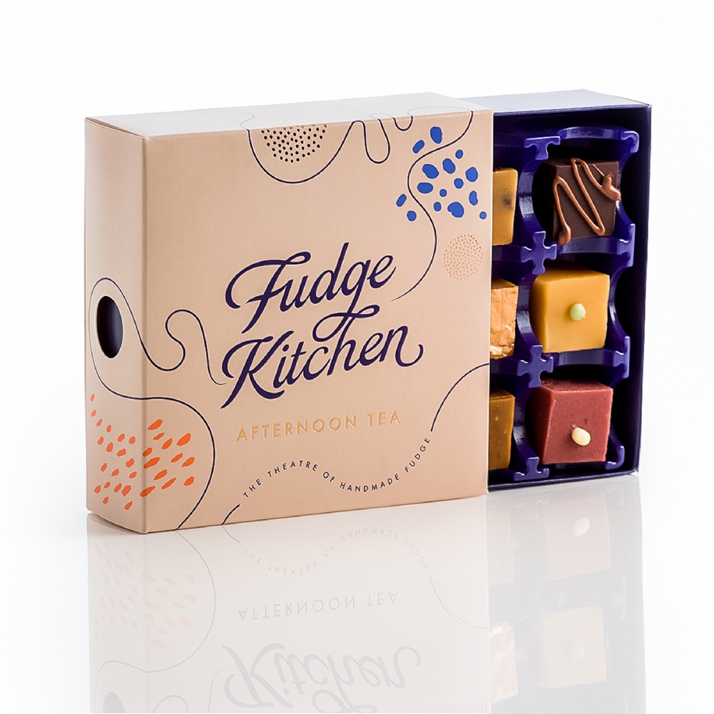 Fudge Kitchen Grey/Cream Afternoon Tea Gourmet Fudge Gift Box