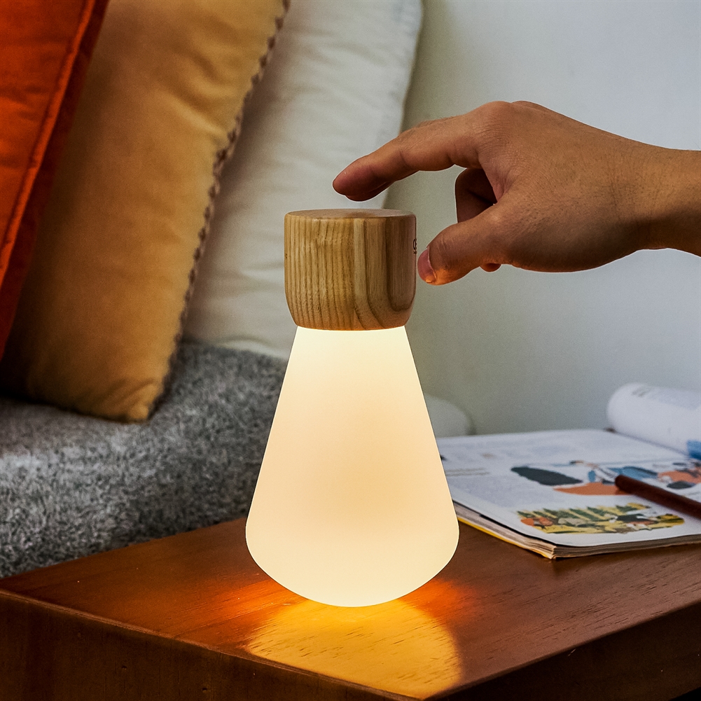 Gingko Electronics White Pentagon Desk Bulbs ( Ash Wood)