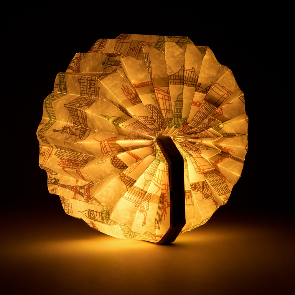 Gingko Electronics Grey Velvet Accordian Lamps ( Landmark)