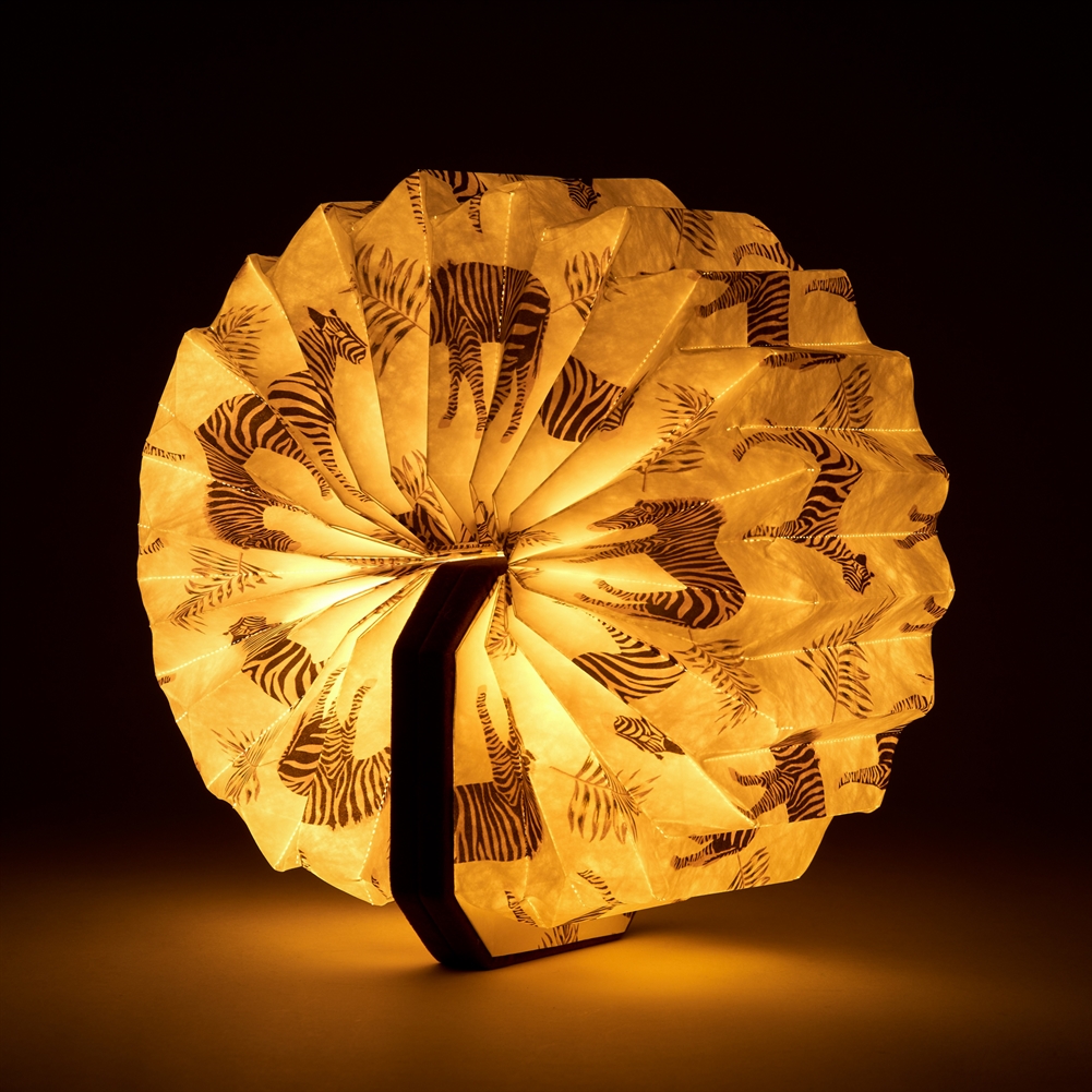 Gingko Electronics Brown Velvet Accordian Lamps ( Zebra)
