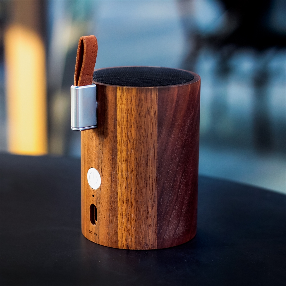 Gingko Electronics Light Drum Bluetooth Speakers (Natural Walnut Wood)