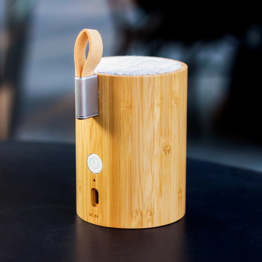 Gingko Electronics Light Drum Bluetooth Speakers (Natural Bamboo Wood)