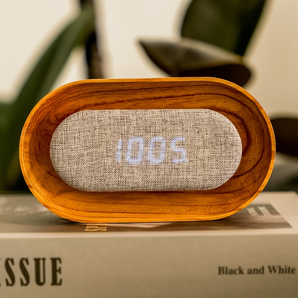 Gingko Electronics Light/White Lumos Clocks (Oval - Walnut)