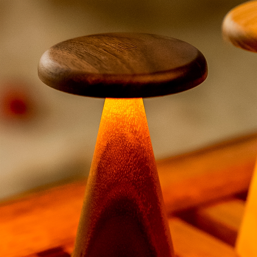 Gingko Electronics White/Light Sylvia Table Lamps (Mini Walnut)