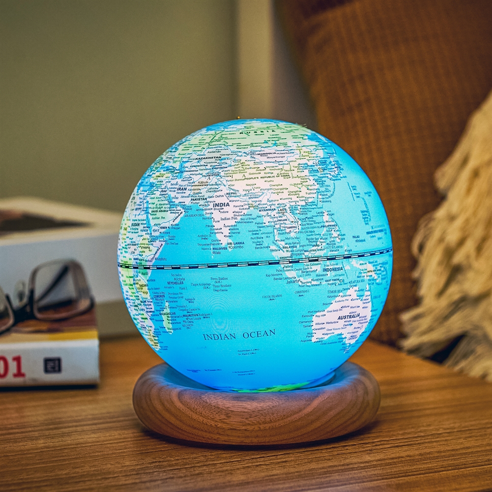 Gingko Electronics Sky Blue/White Gingko Atlas Globe Lamps ( - Ash Base)