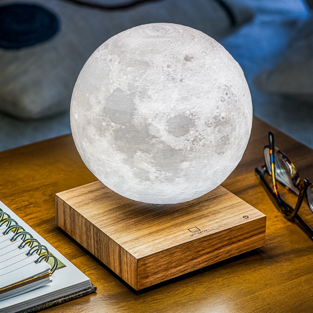 Gingko Electronics Light/Yellow/White Gingko Smart Moon Lamps (Natural Walnut Wood)