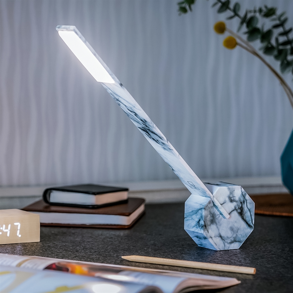 Gingko Electronics White Gingko Octagon One Portable Desk Lights ( Marble)