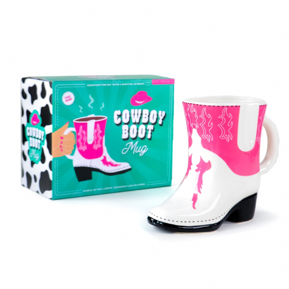 Gift Republic Pink/White Cowboy Boot Mug