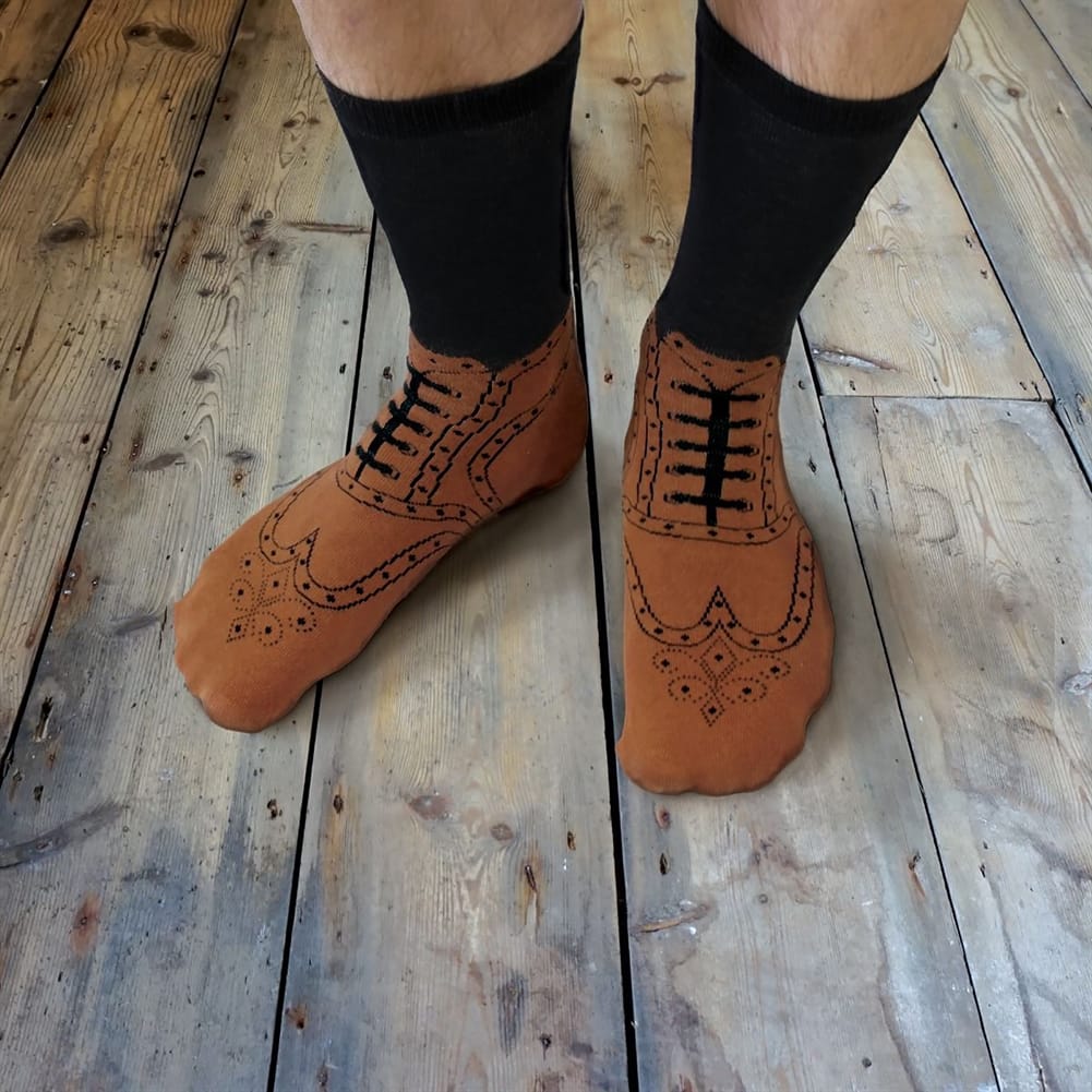 Ginger Fox Games Ltd(Hacche Retail Ltd) Black Novelty Brogue Socks