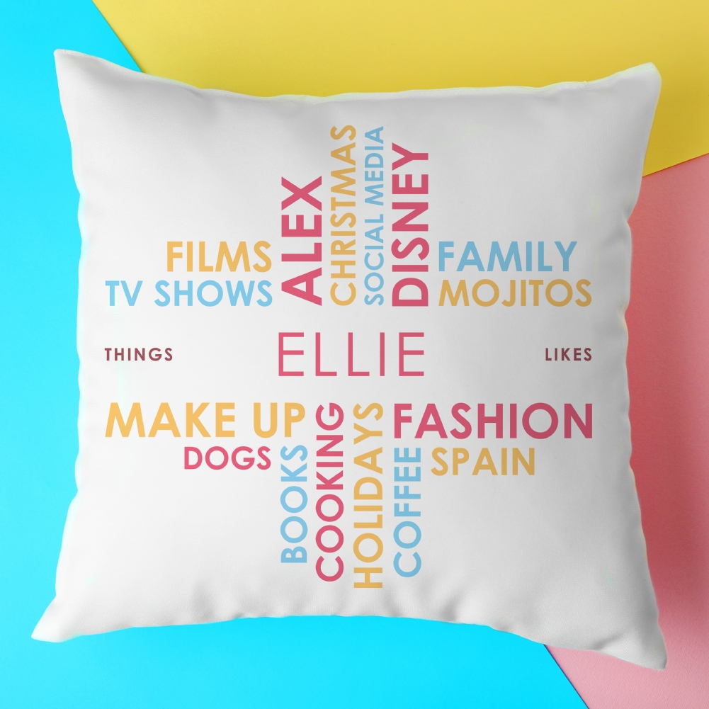 Fmad Pmc Green/Coral Personalised Likes Cushion