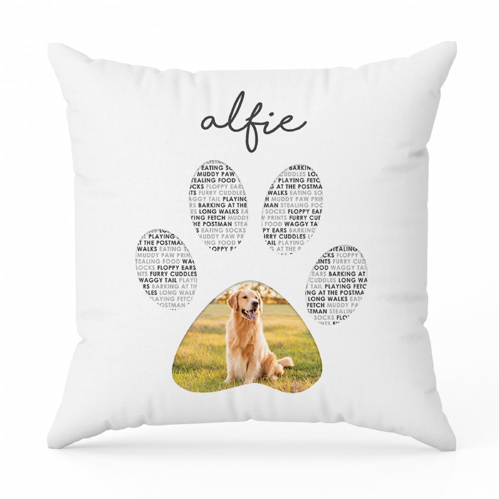 Fmad Pmc Personalised Pet Photo Pawprint Cushion