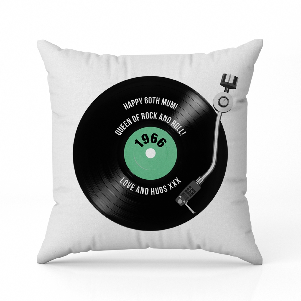 Fmad Pmc Personalised 60Th Birthday Retro Record Cushion