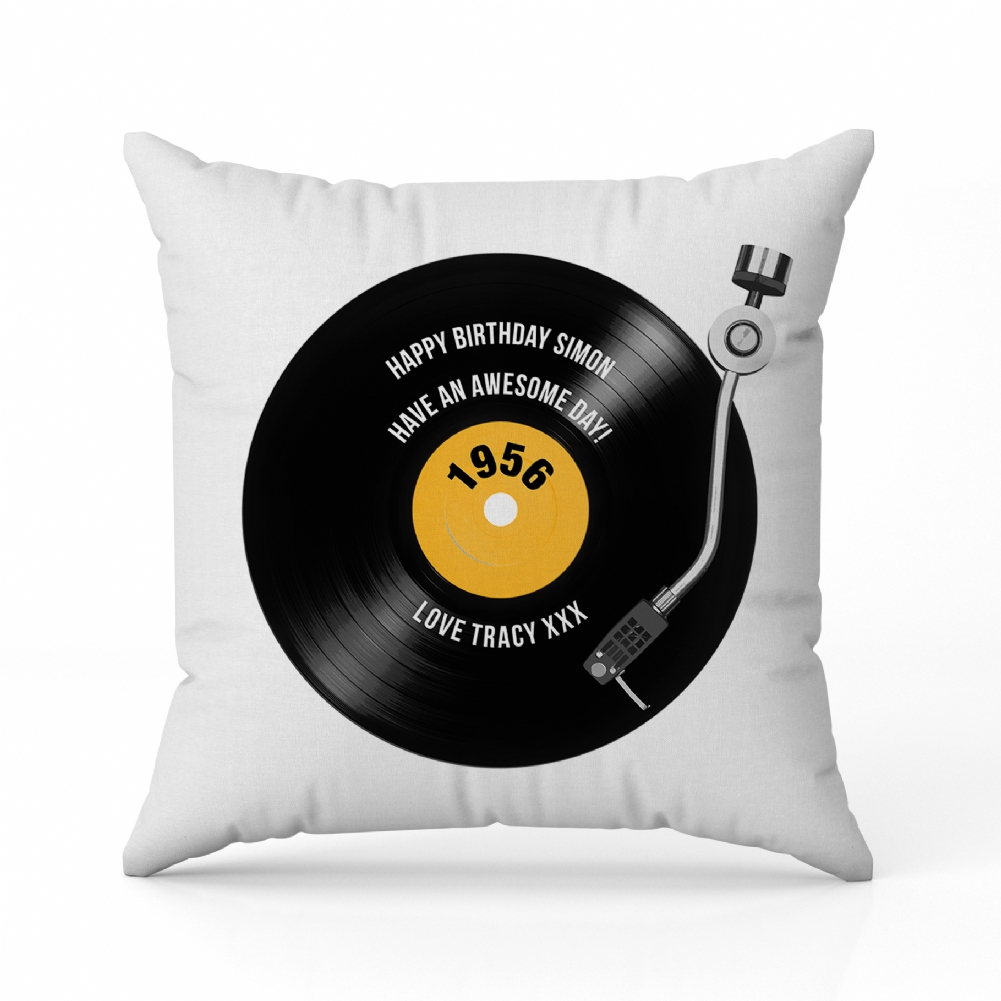 Fmad Pmc Personalised 70Th Birthday Retro Record Cushion