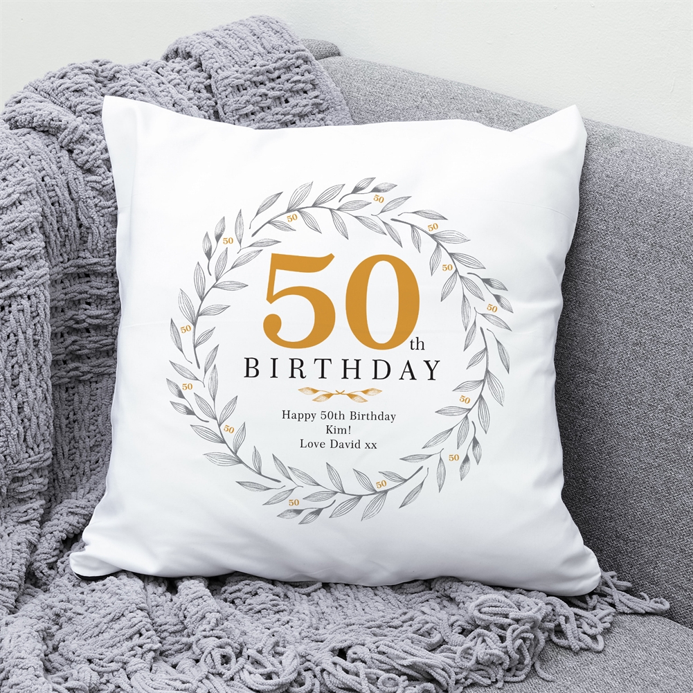 Fmad Pmc Personalised 50Th Birthday Cushion