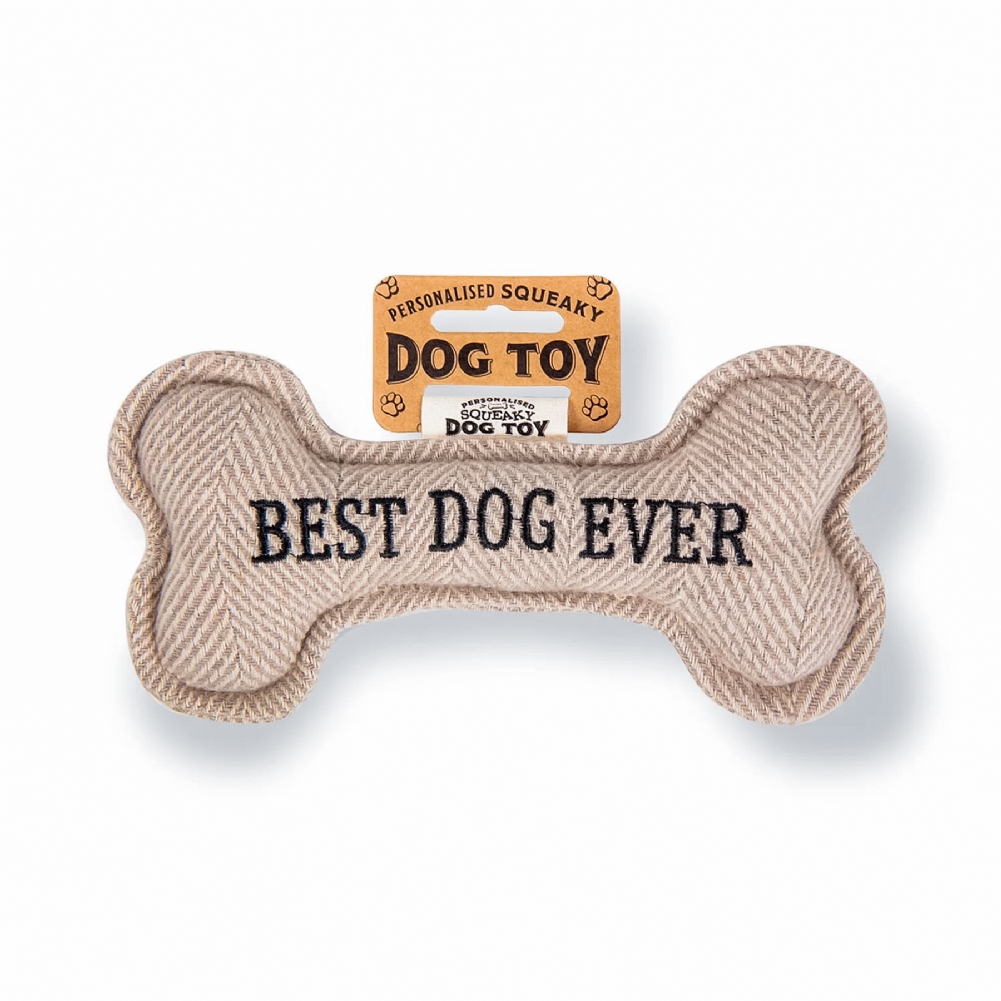 History & Heraldry Best Dog Ever" Squeaky Bone Dog Toy